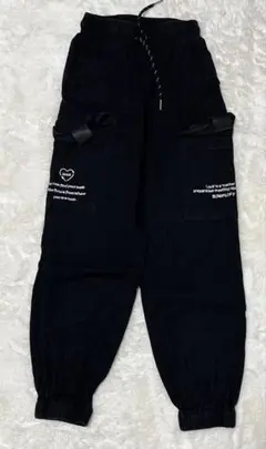 ブラック　黒　キッズ　ポケット付き 長ズボン　150