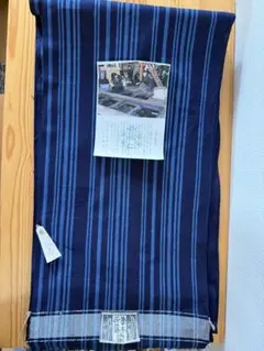 新品　越後片貝紺仁　小千谷織　反物