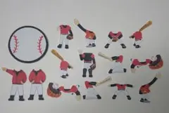 野球★赤×黒★色紙・寄せ書き用シール12枚セット★卒業　引退　アルバム