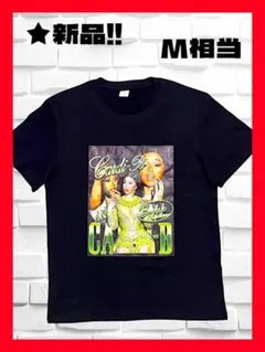 ★新品！◆CARDI B*カーディB*半袖Tシャツ*綿100％*黒*音楽,ラップ