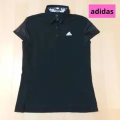 【美品】 adidas 半袖ポロシャツ 袖メッシュ Mサイズ ブラック