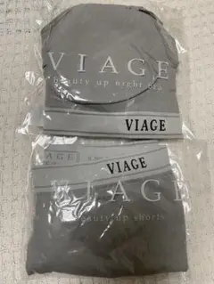 VIAGE ビューティアップナイトブラ M/L クールグレーセットアップ
