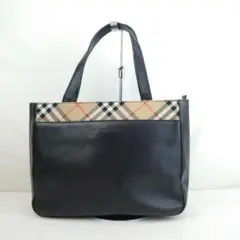BURBERRY バーバリー ノバチェック レザー トートバッグ レディース