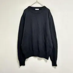 CASHMERE クルーネック ニット セーター 【F】 長袖 黒 シンプル