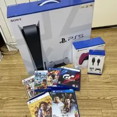 プレイステーション5本体、ソフト6本、ピンクコントローラー、延長ケーブル