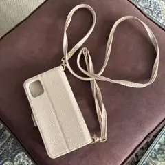 スマホショルダーストラップ ベージュ 合成皮革