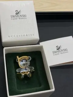 スワロフスキー SWAROVSKI クリスタルブローチ ベア 熊 シュノーケル