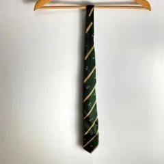 E391 Burberry バーバリー ネクタイ 緑 グリーン 金 帯