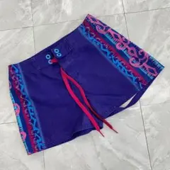 Crazy Shirts ショートパンツ プリント ボーダー パープル L