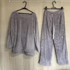 薄パープルフリース ルームウェアセット