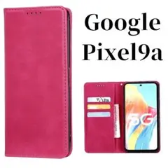 Google Pixel9a ケース 手帳型 スリム グーグル ローズレッド