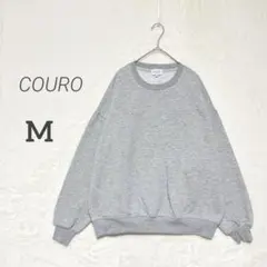 【COURO】美品✨テキスト刺繍ルーズシルエットスウェット 英字ロゴ 裏起毛 M