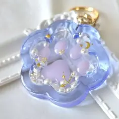 1757.スワロ入り♡ シャカシャカ肉球/レジンキーホルダー♡