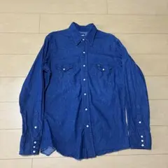 濃紺 80s-90s ラングラー 70127MW デニムシャツ 16-34