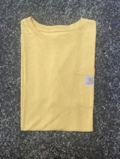 イエロー 半袖Tシャツ ポケット付き