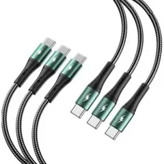 USB Type-C 100W編組ケーブル3本セット　iPhone iPad