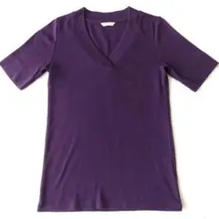 UNIQLO　エクストラファインコットン 紫 Vネック Tシャツ M