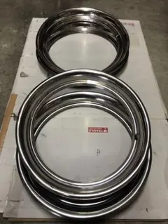 鉄チン15インチ ステルスグレー スチールホイール トリムリング4本セット MOONEYES ムーンアイズ オリジナル ステンレス トリム リング 15