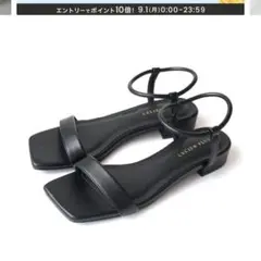 【Ami Ami】 LEILIEN PLUS ブラック ストラップサンダル L