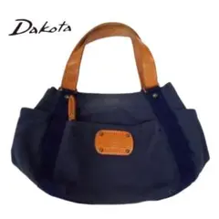 Dakota ダコタ ハンド バッグ 取っ手 レザー ネイビー ポケット多数