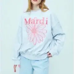 Mardi Mercredi 花刺繍 クルーネック トレーナー