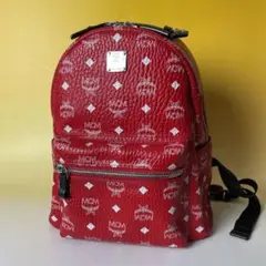 MCM 極美品 赤 リュック モノグラム ヴィセトス バックパック