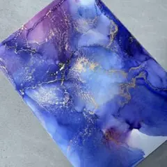 アルコールインクアート原画　Blue×purple