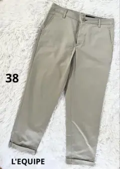 美品【L'EQUIPE】クロップドカジュアルパンツ グレー 38