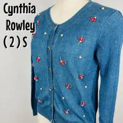 【0176】Cynthia Rowley ビジュー装飾 カーディガン ブルー