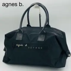 美品✨アニエスベー ボストンバッグ ナイロン トートバッグ 旅行 黒 ロゴ