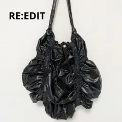 RE:EDIT シャーリング トートバッグ ブラック