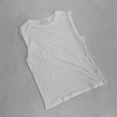 Urban Research カットソー 白 無地 ノースリーブ コットン F