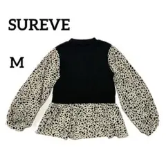 SUREVE ブラウン　長袖　トップス　白黒　M
