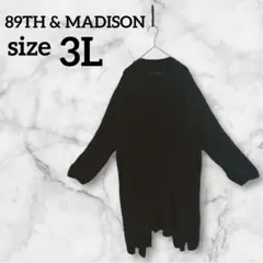 89TH & MADISON【3XL】カーディガン 黒 海外古着
