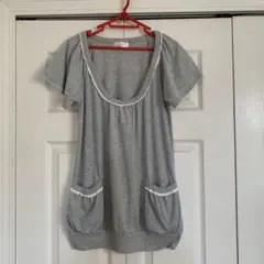 iiMK ミシェルクラン Tシャツ グレー カットソー チェニック トップス