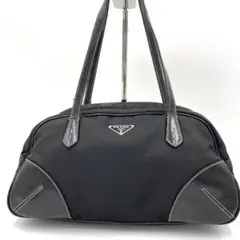 【人気☆流行】PRADA ハンドバック ミニボストン レザー ブラック 本物証付