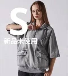 【CLEL】Sサイズ ヘビーウェイト ヴィンテージ ハーフジップ ホワイト系