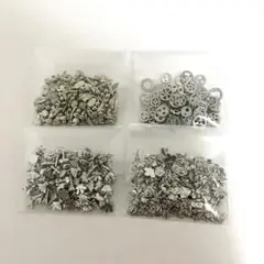 【匿名配送】 レジン ネイル 封入パーツ シルバー 4パックセット