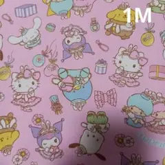 サンリオキャラクターズ生地　うさみみキティ　ピンクオックス　1M　マイメロ