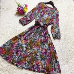 新品未使用タグ付きꕤローラアシュレイ シャツワンピース 小花柄 14 大きめ