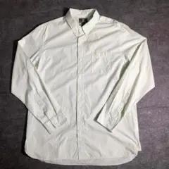 【ティンバーランド】チェック柄コットンシャツ　グリーン　古着　ZBS1