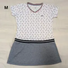【極美品】プリンス Prince テニスワンピース M 吸汗速乾 ラケット柄