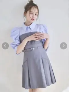 dazzlin レイヤードシャツミニワンピース