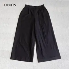 オフオン　ガウチョパンツ(36)ウエストゴム　ストレッチ　オフィスカジュアル