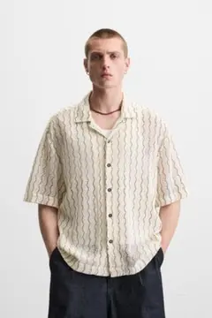 【新品未使用】ZARA オープンワーク構造シャツ S