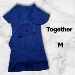 【美品】 Together 半袖 ワンピース M 紺色 59