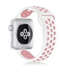 コンパチブル Apple Watch バンド ソフトシリコンバンド 通気性 白
