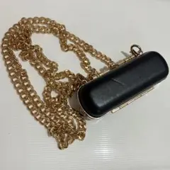 黒口紅バッグ 金色チェーン付き