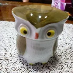 有田焼伸山窯ふくろうの小物入れ