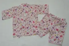 ☆美品☆LOVE CUBE ☆女の子用コスメ柄浴衣上下セット☆甚平☆ 120☆